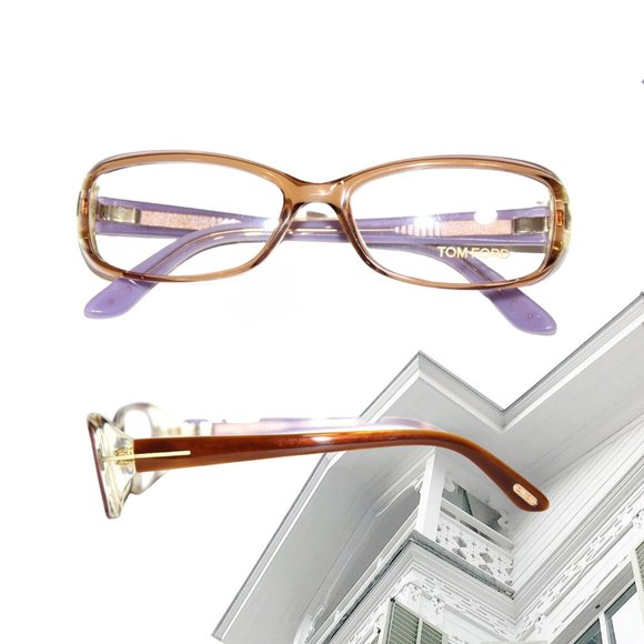 NEW TOM FORD TF 5213 050 BROWN CRYSTAL AUTHENTIC EYEGLASSES FT 54-16-135 ITALY - Picture 2 of 6